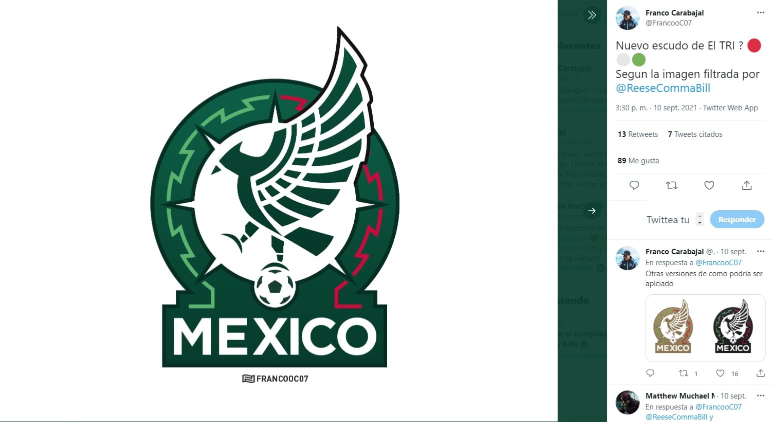 Supuesto nuevo escudo del Tri