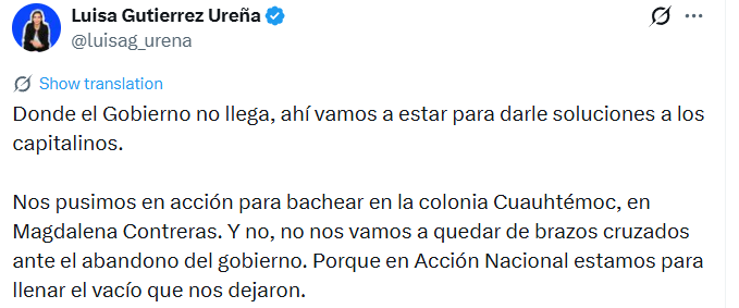 Luisa Gutiérrez se tira en un bache
