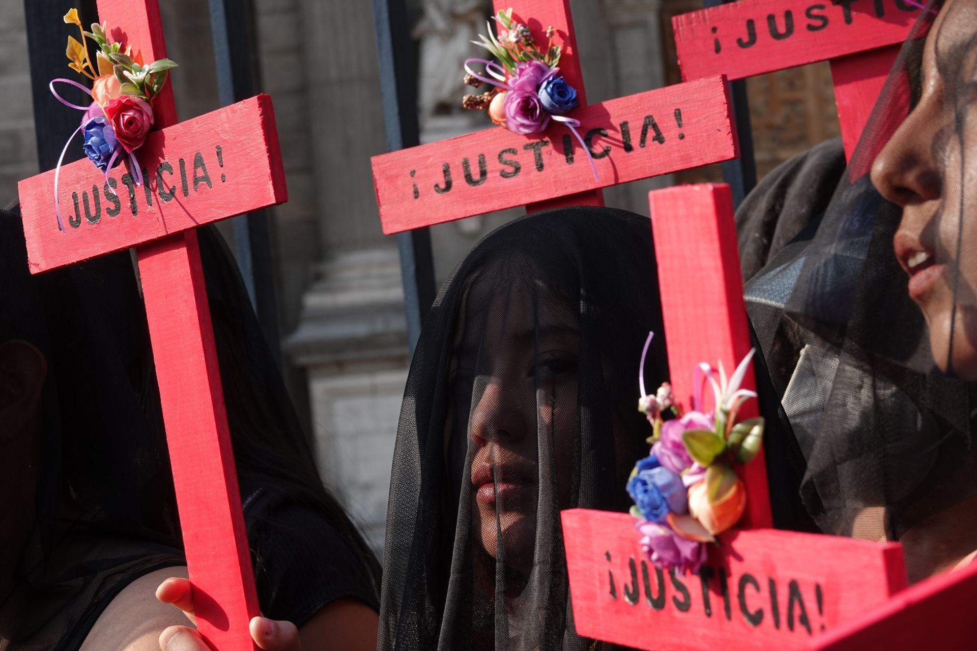 Protesta contra feminicidios en México