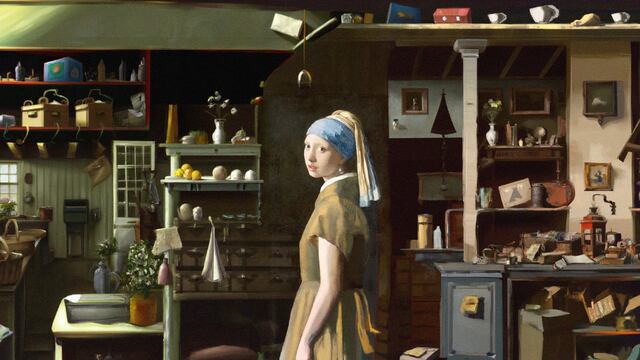 La joven de la perla de Johannes Vermeer ampliada 20 veces su tamaño original.