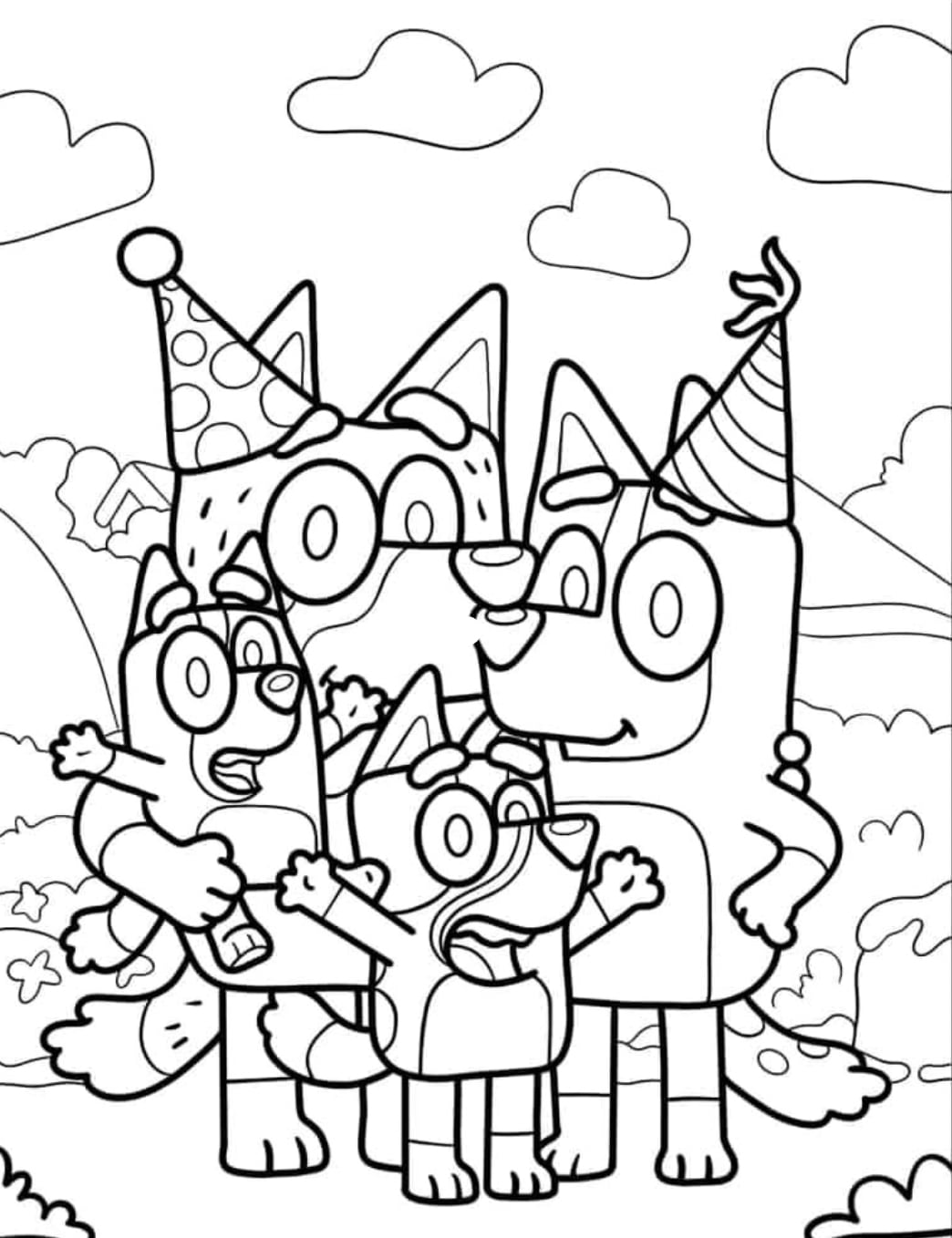 La familia de Bluey desea feliz cumpleaños