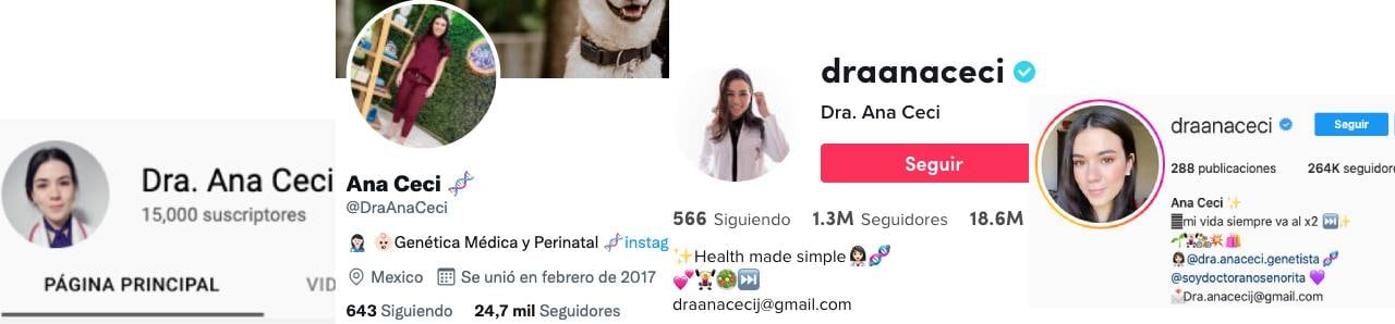 Redes sociales de Ana Ceci