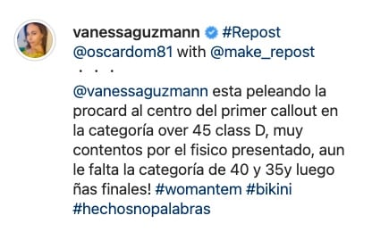 Vanessa Guzmán avanza en competencia