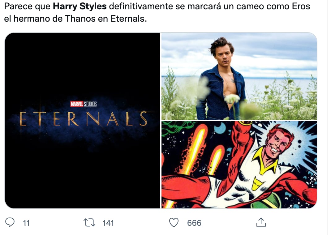 Rumor apunta a que Harry Styles aparece en 'Eternals'