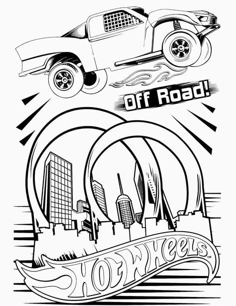 Dibujos de Hot Wheels para imprimir y colorear