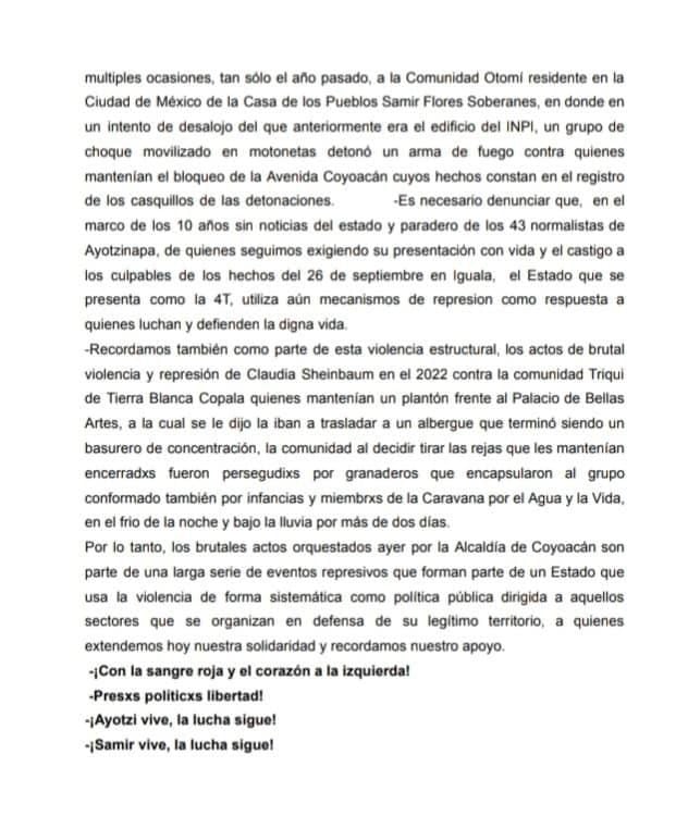 Se pronuncian por represión en Xochimilco