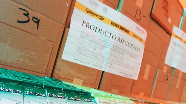 Decomiso de medicinas.