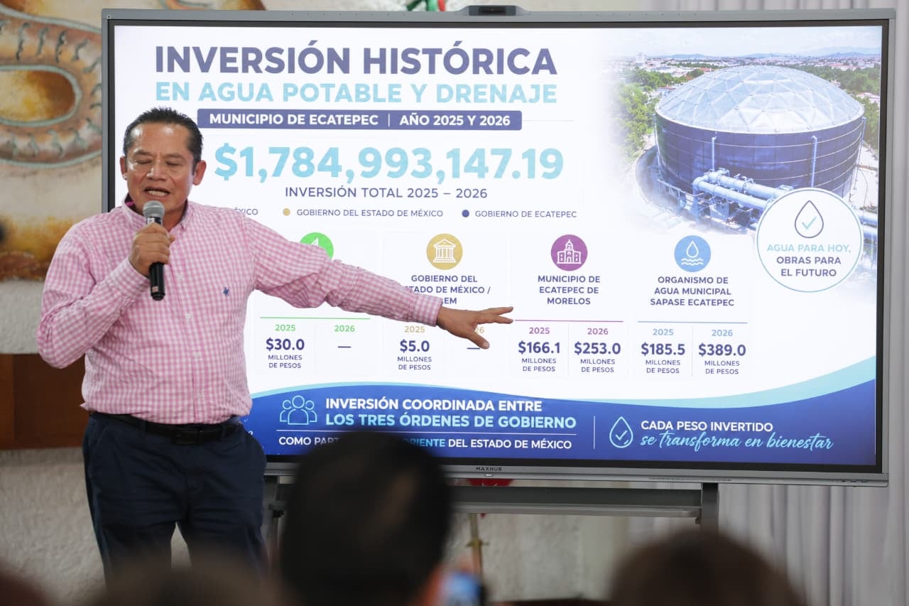 Ecatepec aumenta suministro de agua potable en la Quinta Zona.