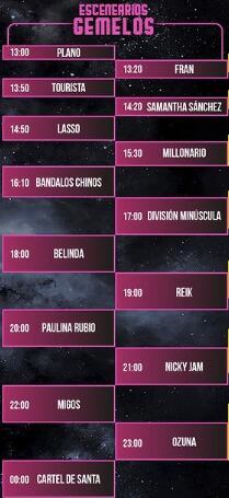 Horario Escenario Gemelos