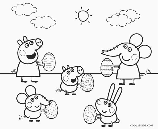 5 dibujos de Pascua de Peppa Pig para colorear que puedes imprimir