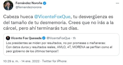 Tuit de Gerardo Fernández Noroña