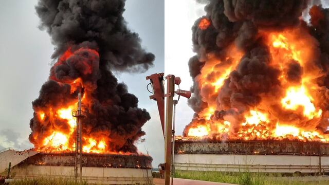 Tanques de petróleo explotan en Cuba por caída de rayo