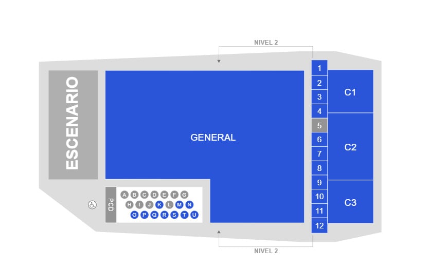 Lugares disponibles para el concierto de Surfistas del Sistema