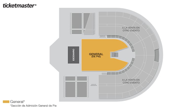 Mapa por sección Arena VFG, Guadalajara