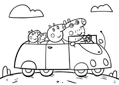Dibujos de Papá Cerdito, el padre de Peppa Pig, con temática de primavera