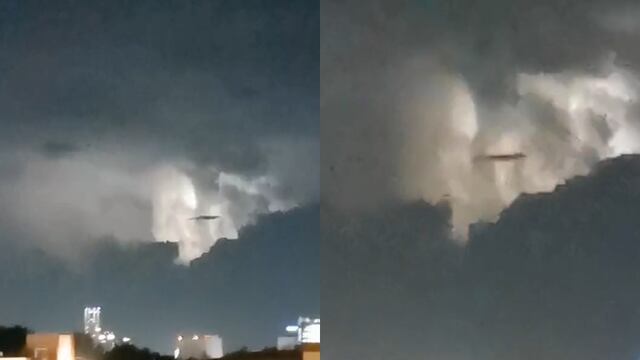 OVNI en tormenta eléctrica de Puebla