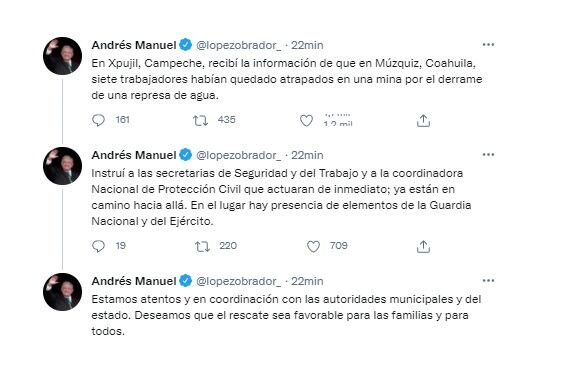 Tuits de AMLO