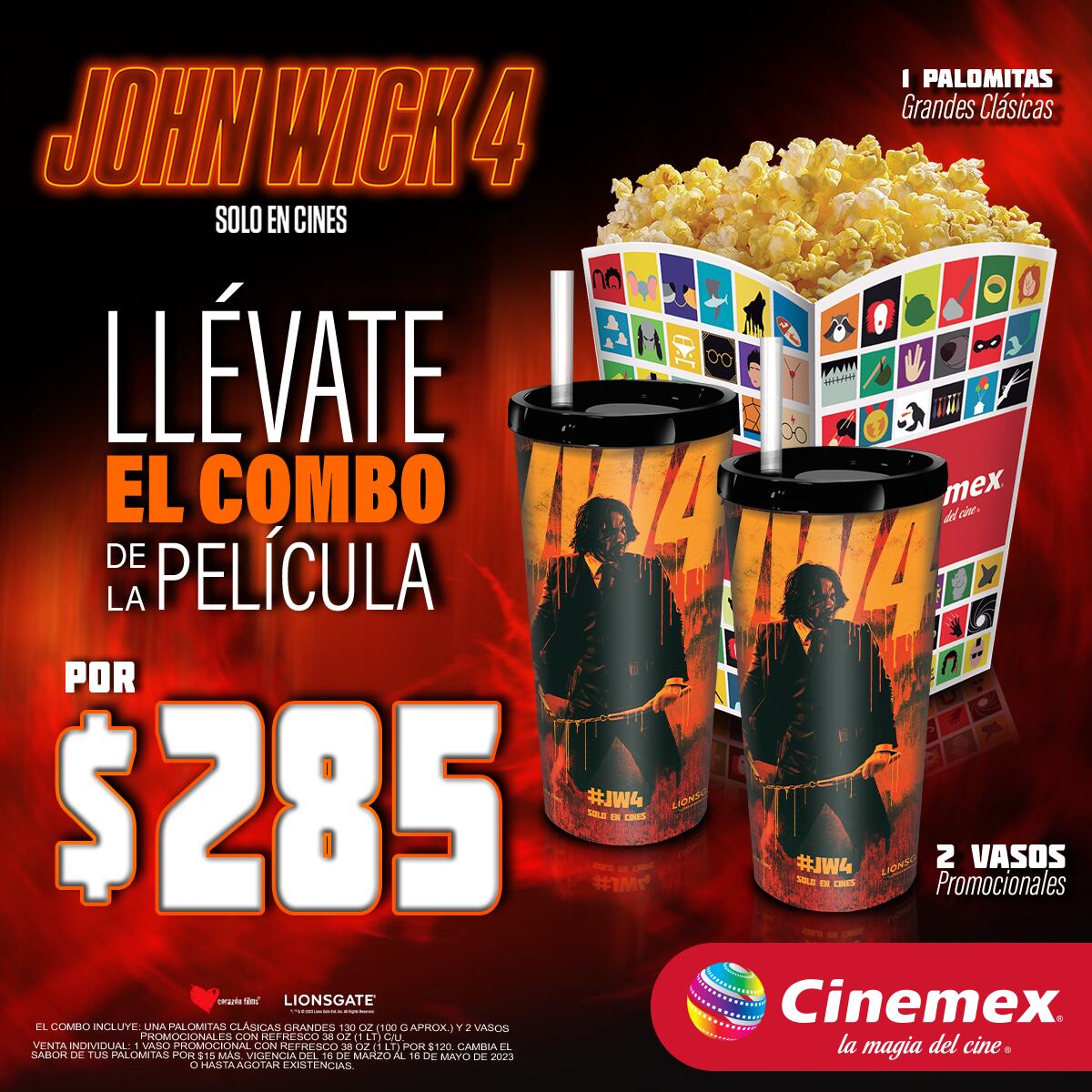 Combo John Wick 4 en Cinemex
