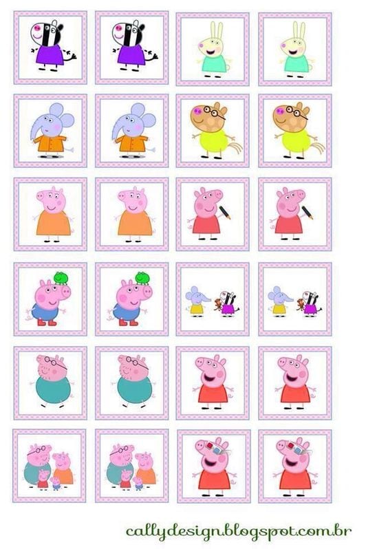 Memorama de George, el hermano de Peppa Pig, para imprimir