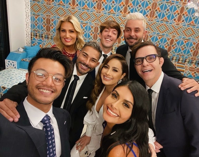 Cynthia Rodríguez con compañeros de Venga la alegría