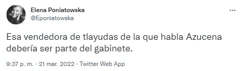 Tuit de Elena Poniatowska