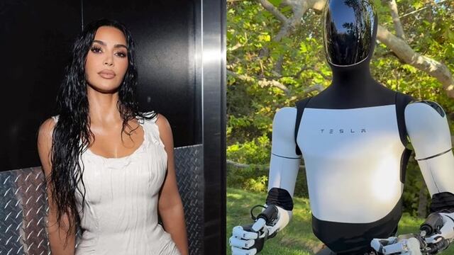 Kim Kardashian y su nuevo robot Tesla Optimus