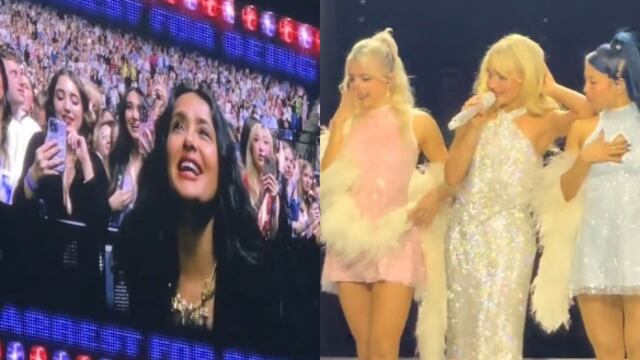 Sabrina Carpenter arresta a Salma Hayek en su concierto en Londres.