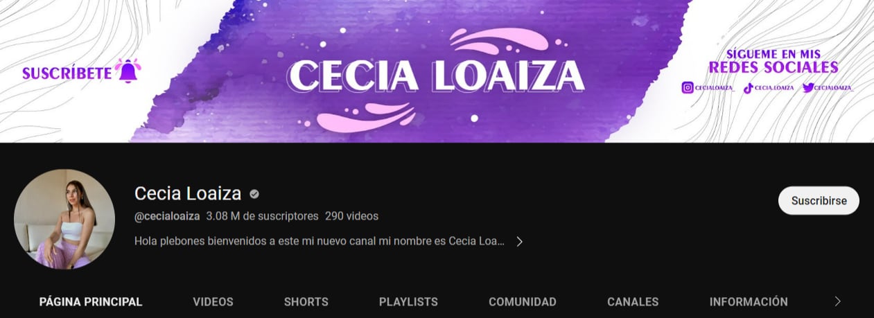 Cecia Loaiza en YouTube