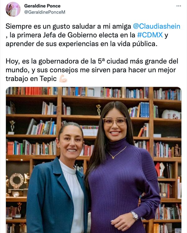 Geraldine Ponce presume que gobierna Tepic con los consejos de Claudia Sheinbaum