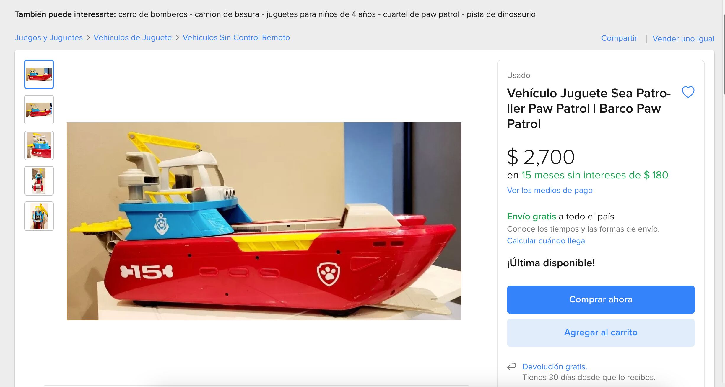 ¿Dónde comprar el barco de Paw Patrol?