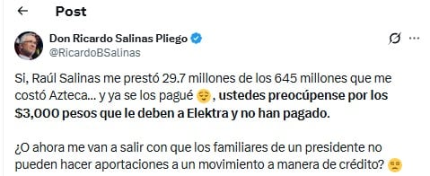 Ricardo Salinas Pliego el 26 de marzo de 2026