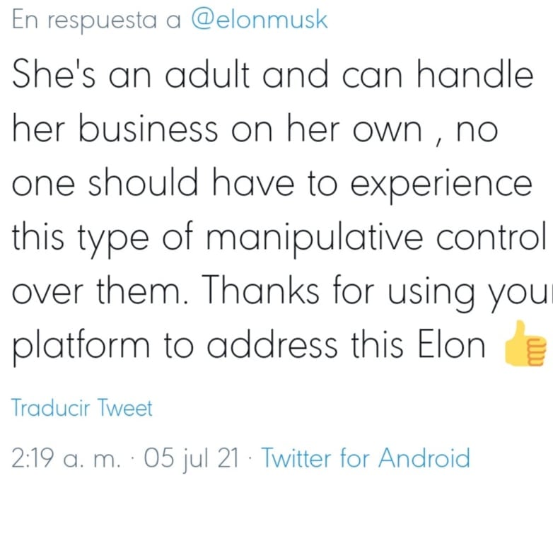 Twitter; usuario agradece a Elon Musk por hablar de Britney Spears.