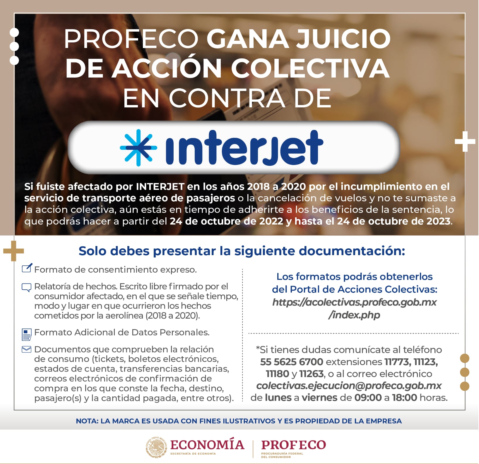 Profecó ganó demanda de acción colectiva en contra de Interjet