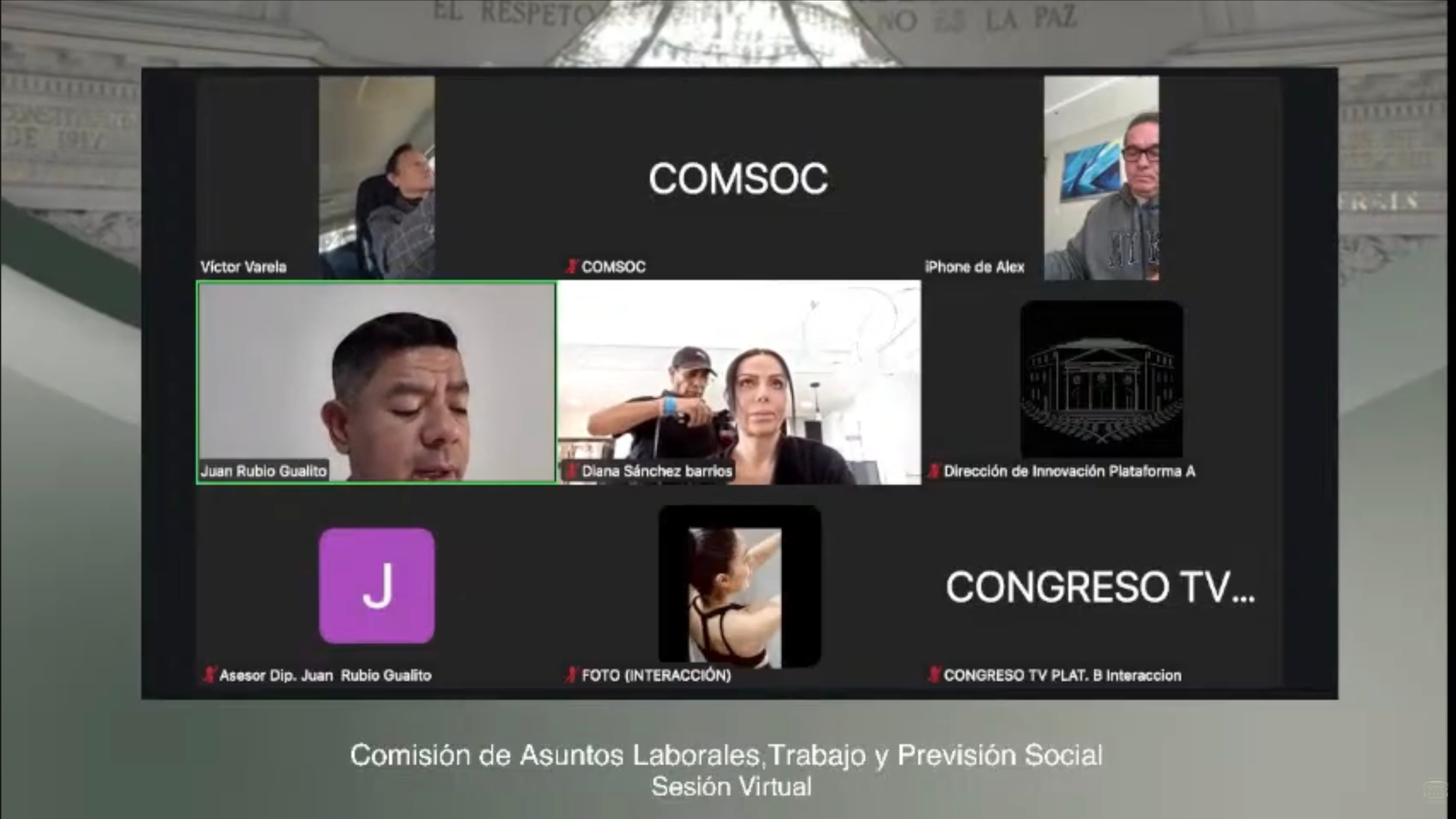 Diana Sánchez Barrios se conecta a sesión y vota desde estética