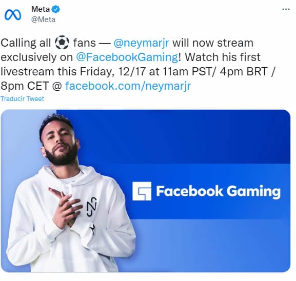 Neymar se une a Meta