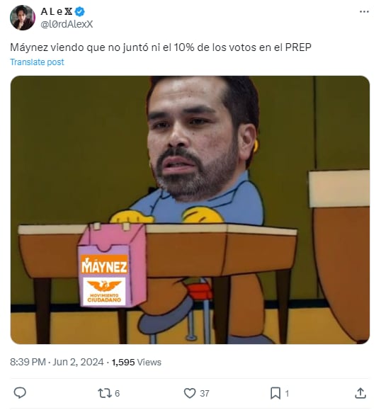Memes de Jorge Álvarez Máynez y los poquísimos votos a su favor según el PREP 2024