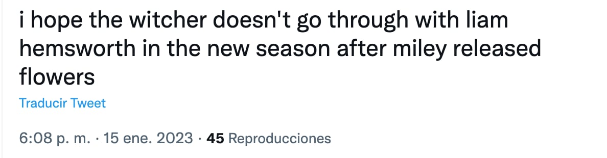 Usuarios aseguran que no verán The Witcher con Liam Hemsworth por la situación de Miley Cyrus