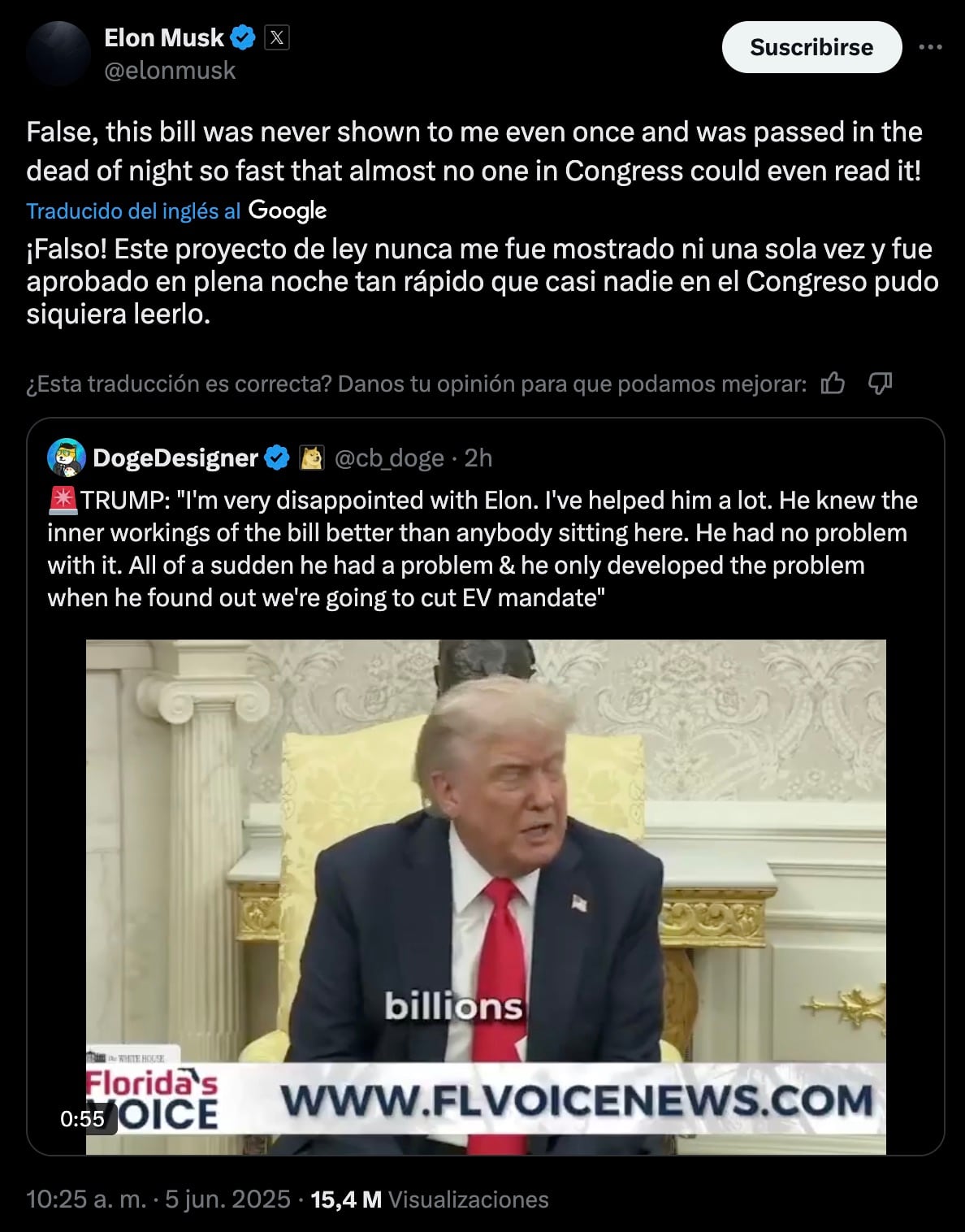 Elon Musk explota vs Donald Trump