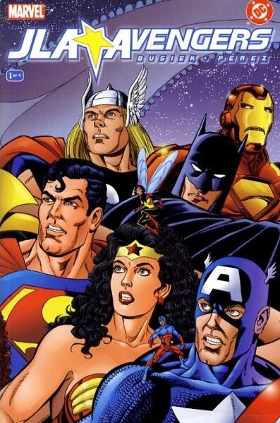 Portada del cómic JLA / Avengers #1 de Kurt Busiek y George Pérez