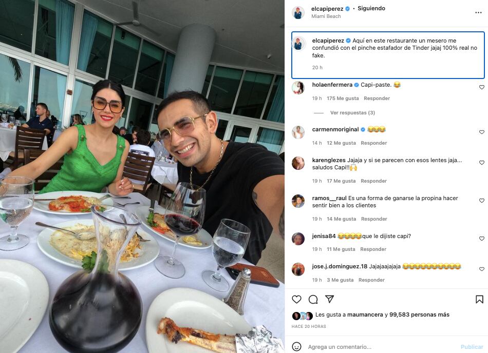 El Capi Pérez es confundido con el estafador de Tinder