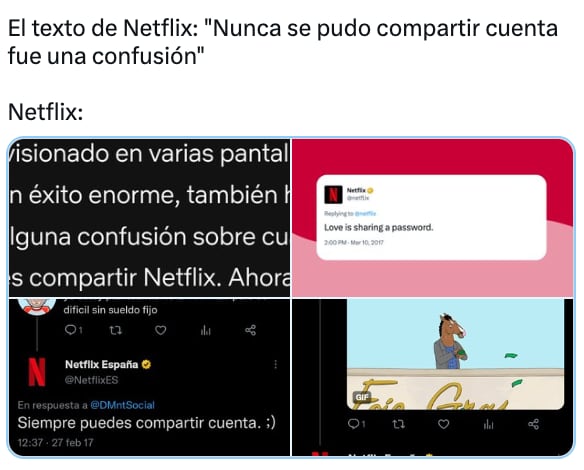 Memes tunden a Netflix por la polémica de sus cuentas compartidas