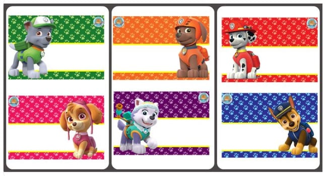Etiquetas navideñas de Paw Patrol para imprimir