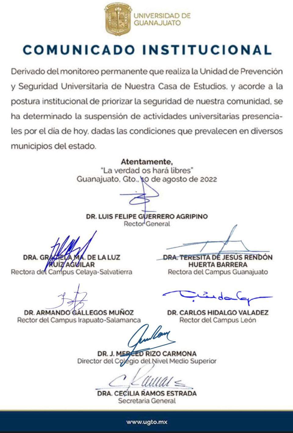 Comunicado UdeG