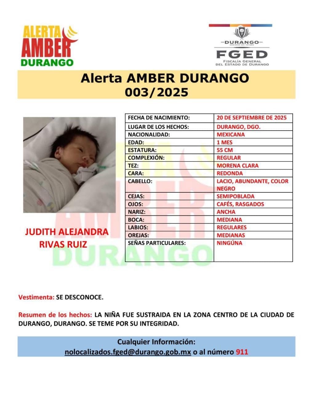 Video registra robo de un bebé en el Hospital Materno Infantil de Durango