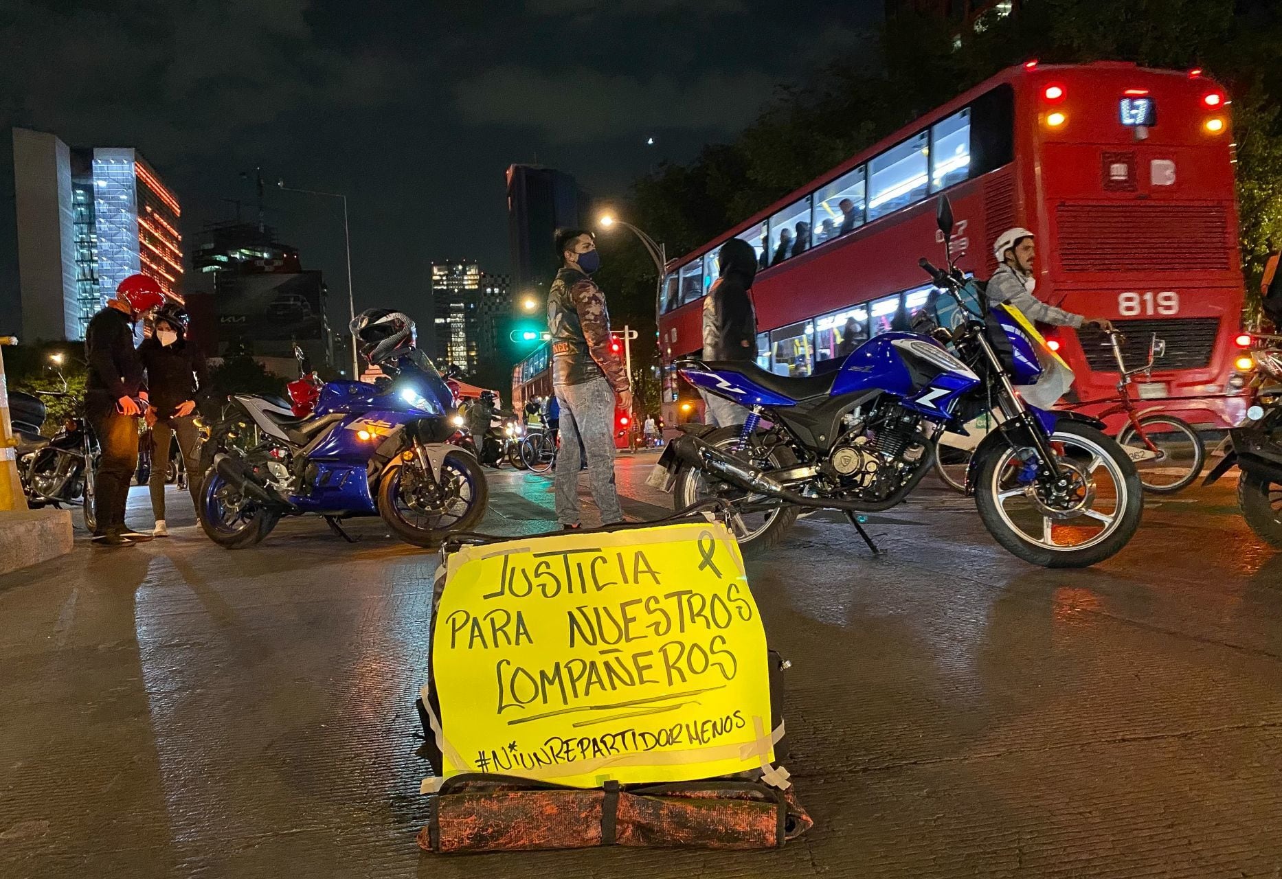 Protesta por accidente vial
