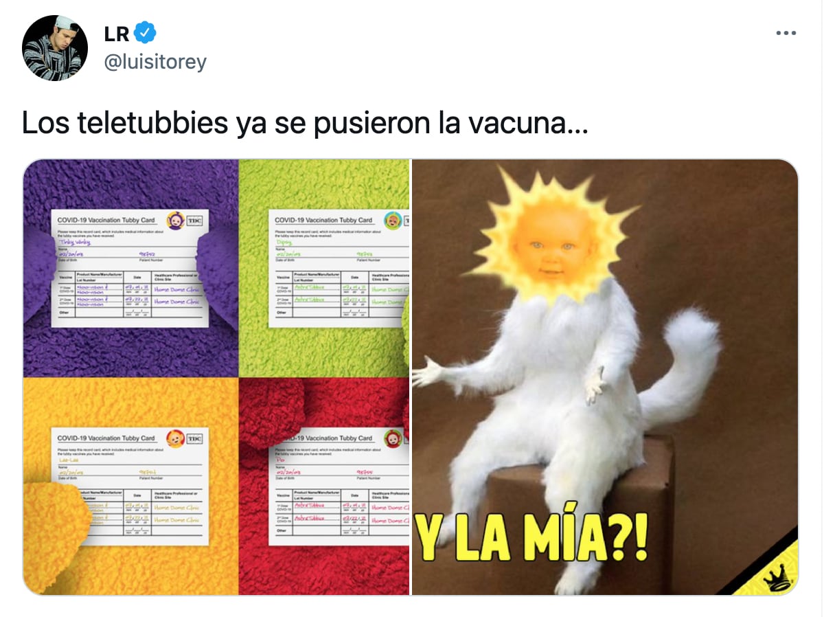 Meme de la vacunación de los Teletubbies