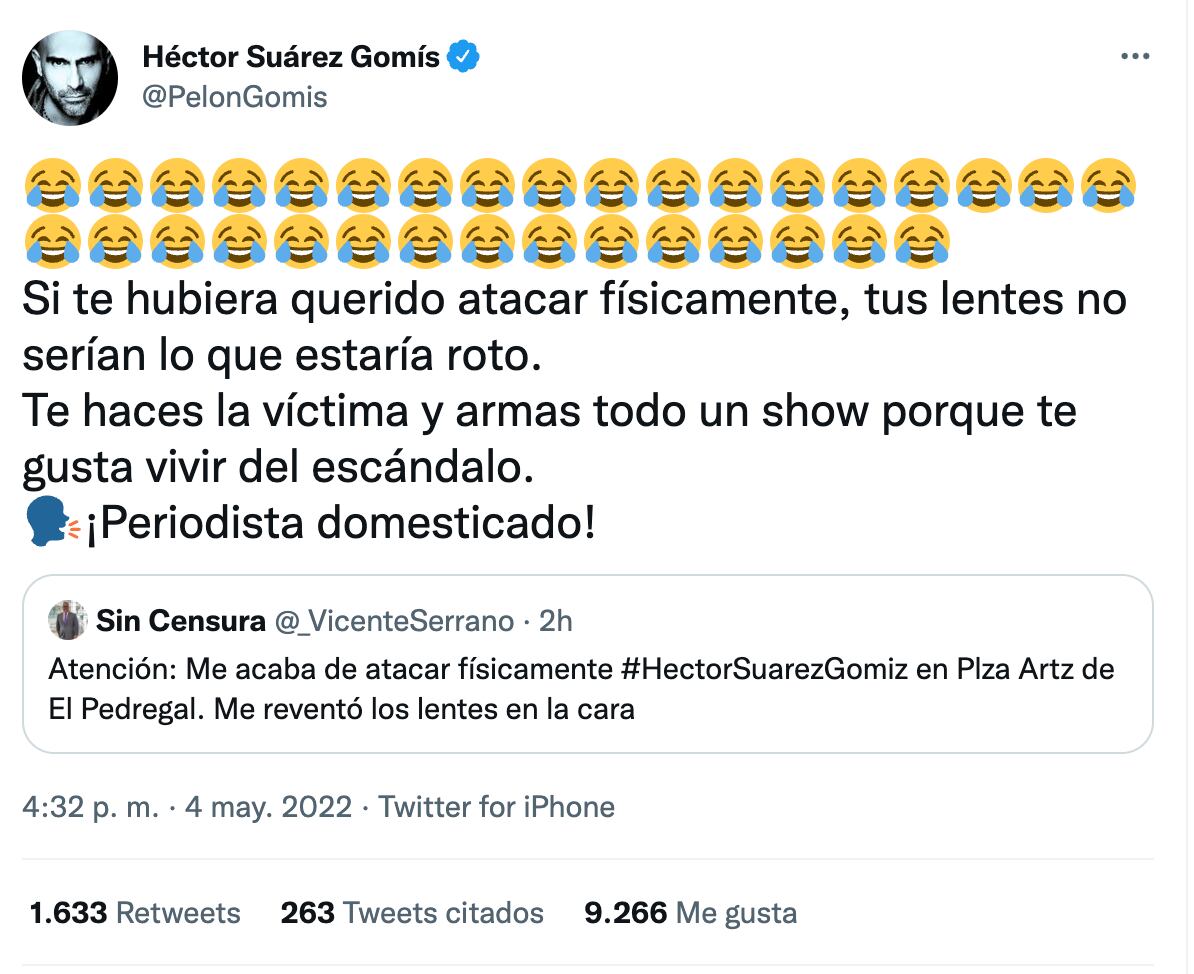 Héctor Suárez Gomís responde a denuncia de Vicente Serrano