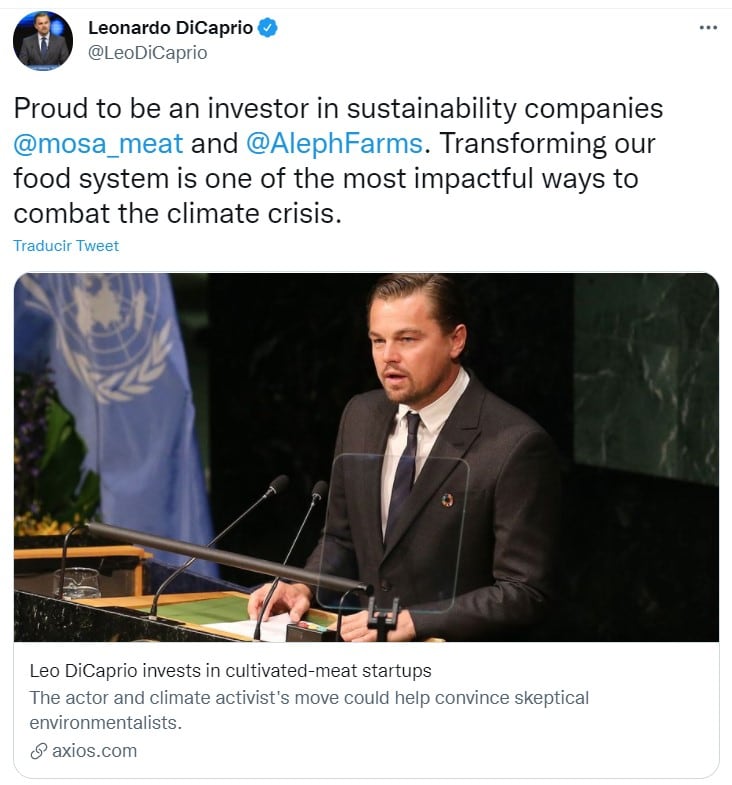 Leonardo DiCaprio invierte en carne sintética