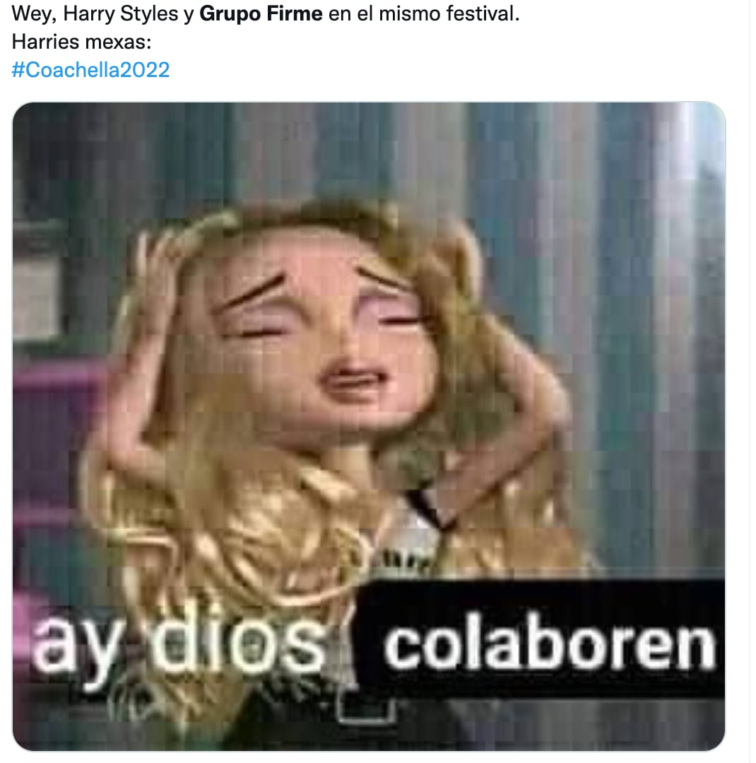 Meme de Harry Styles y Grupo Firme en el Coachella