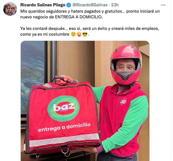 Ricardo Salinas Pliego quiere hacerle competencia a Rappi, Uber y Didi con app de entrega a domicilio